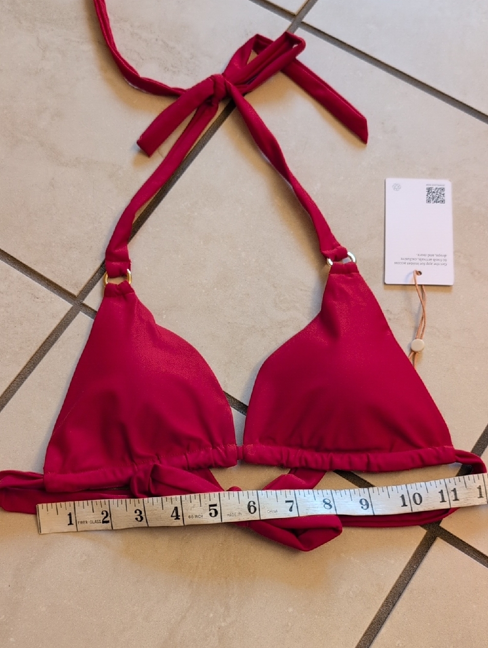 NWT Quince Bikini Set Top & Italian High-rise High-leg Bottom Cherry Red Size S - Picture 12 of 15